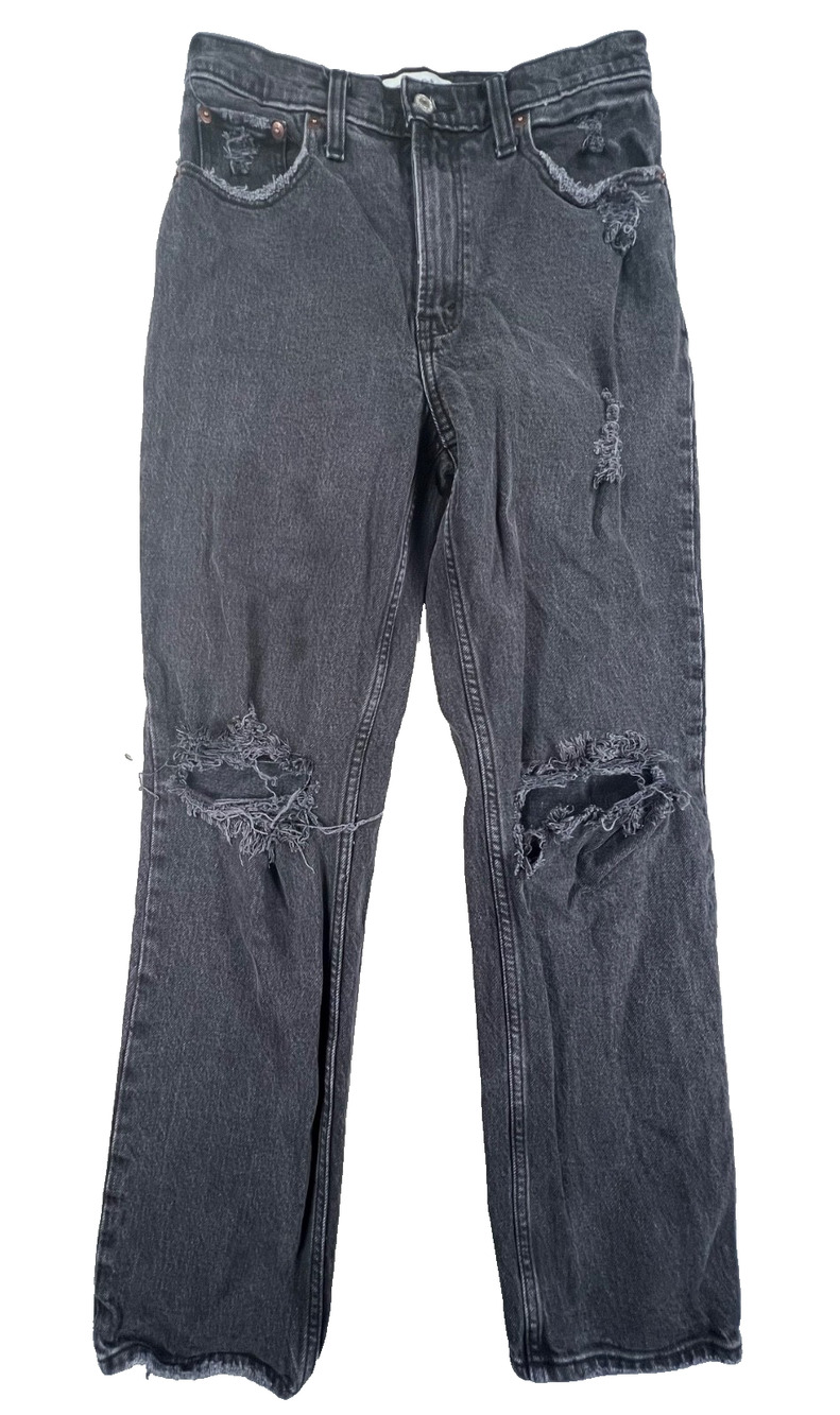 Abercrombie & Fitch - The 90s Straight Ultra High Rise Black Jeans (Size 2/26)